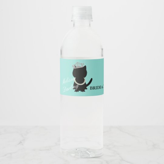 Etiquettes De Bouteille D Eau De Chat De Tiffany Zazzle Fr