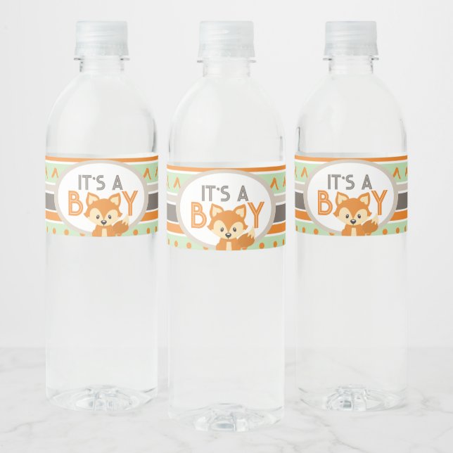 Étiquettes de bouteille d'eau de forêt renard C'es (Bouteilles)