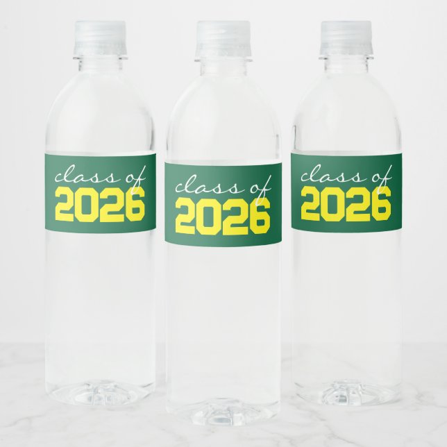 Étiquettes de bouteille d'eau de graduation verte  (Bouteilles)