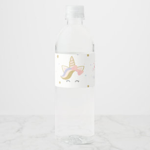 Étiquettes de bouteille d'eau de licorne