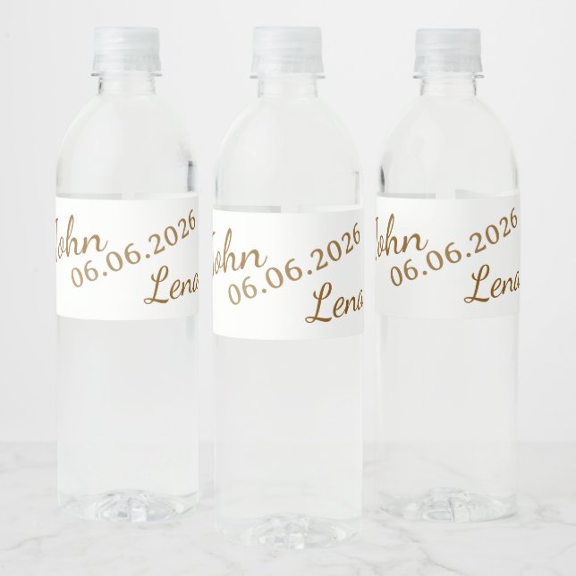 Étiquettes de bouteille d'eau de mariage florales  (Bouteilles)