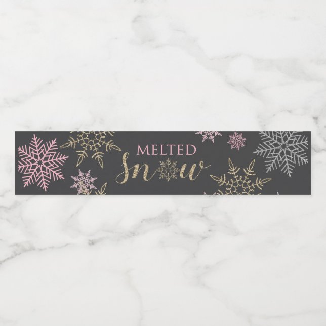 Étiquettes de bouteille d'eau de neige fondue (Étiquettes simples)