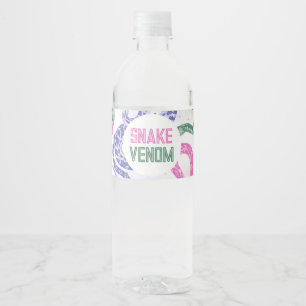 Étiquettes de bouteille d'eau de serpent fillette