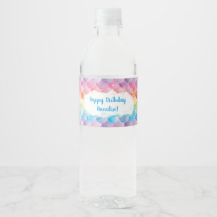 Étiquettes de bouteille d'eau de sirène