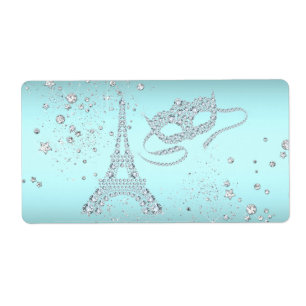 Étiquettes de bouteille d'eau de soirée masquée à