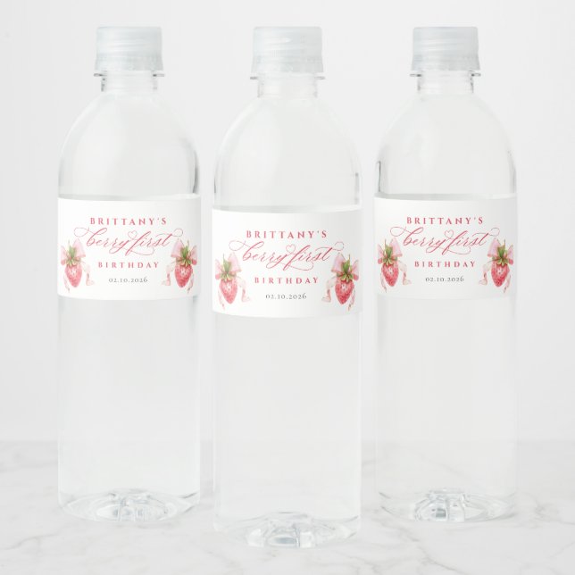 Étiquettes de bouteille d'eau pour le premier anni (Bouteilles)