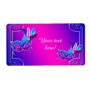 Étiquettes de bouteille d'eau pour soirée masquée 