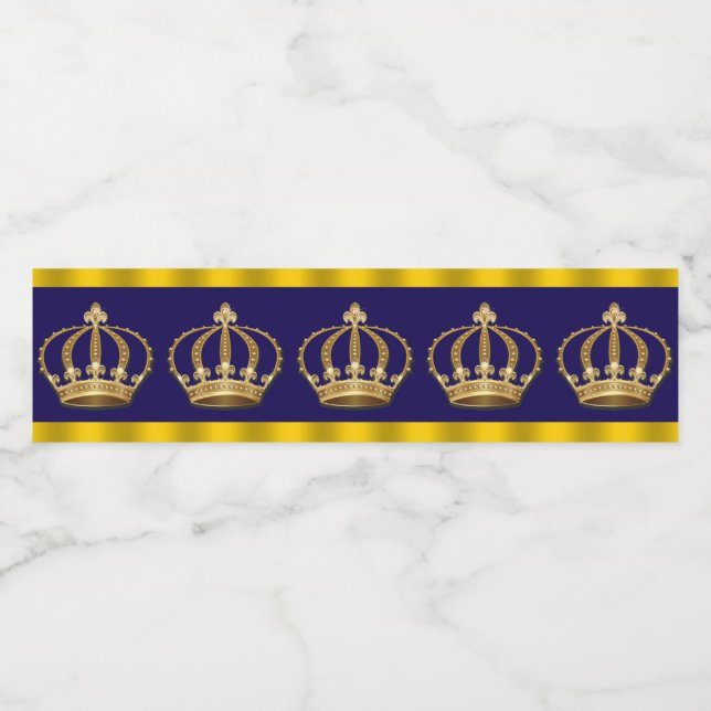 Étiquettes de bouteille d'eau Prince Couronne Roi (Étiquettes simples)