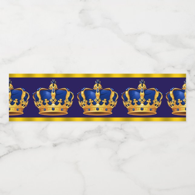 Étiquettes de bouteille d'eau Prince Roi Couronne (Étiquettes simples)