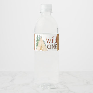 Étiquettes de bouteille d'eau Teepee Tribal Wild O