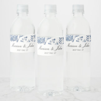 Étiquettes de bouteille d'eau Toile Bleue Français