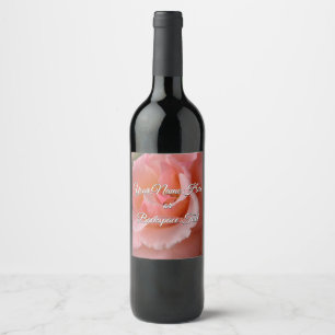 Étiquettes de bouteille personnalisées de rose sau