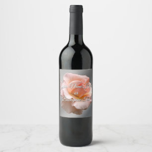 Étiquettes de bouteille personnalisées de rose sau