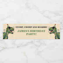 Étiquettes de bouteille pour anniversaire de dinos