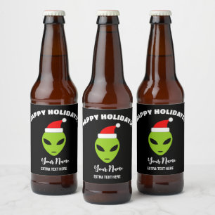 Étiquettes de bouteilles de bière de Noël avec San