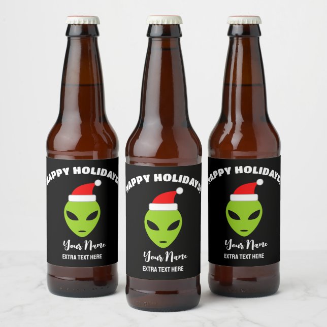 Étiquettes de bouteilles de bière de Noël avec San (Bouteilles)