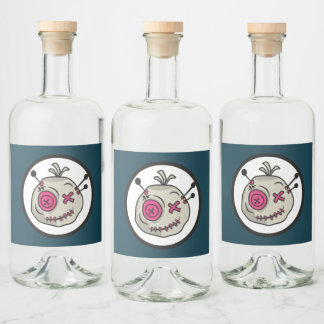 Étiquettes de bouteilles de verre à jeton Voodoo (