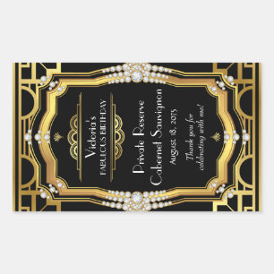 Étiquettes de bouteilles de vin Art Déco