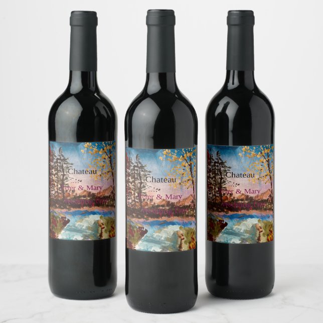 Étiquettes de bouteilles de vin de jour Mariage de (Bouteilles)