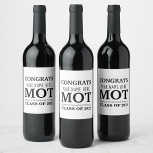 Étiquettes de bouteilles de vin MOT personnalisabl
