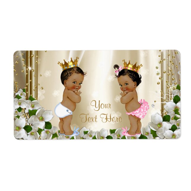 Étiquettes de bouteilles d'eau à Baby shower ethni (Devant)