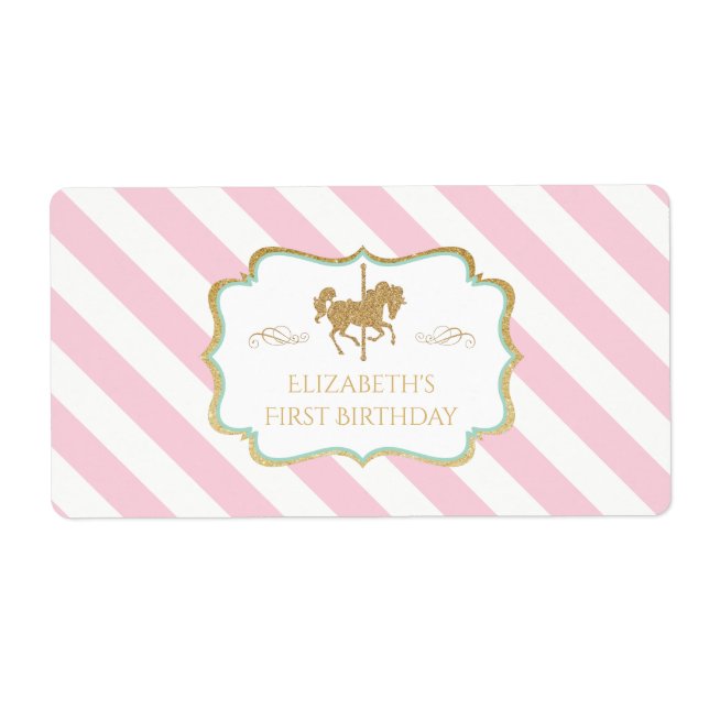 Étiquettes de bouteilles d'eau Carrousel (Devant)