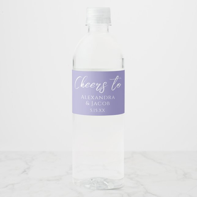 Étiquettes de bouteilles d'eau de mariage Typograp (Devant)