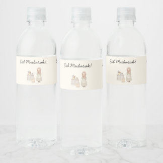 Étiquettes de bouteilles d'eau Eid Mubarak