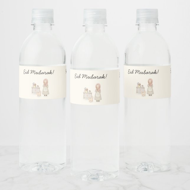 Étiquettes de bouteilles d'eau Eid Mubarak  (Bouteilles)
