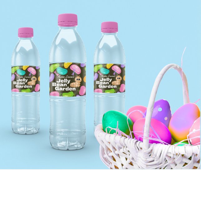 Étiquettes de bouteilles d'eau Fête de Pâques Jard (Créateur téléchargé)