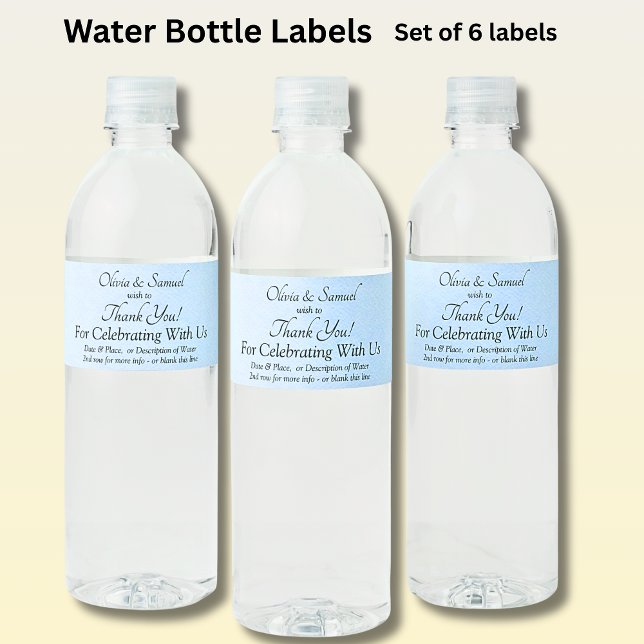 Étiquettes de bouteilles d'eau - Mariage Blue Peon (Créateur téléchargé)
