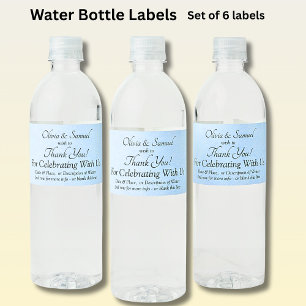 Étiquettes de bouteilles d'eau - Mariage Blue Peon