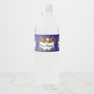 Étiquettes de bouteilles d'eau Prince Royal Couron