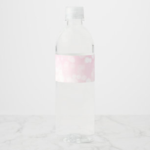 Étiquettes de bouteilles d'eau Rose Pâle Bokeh
