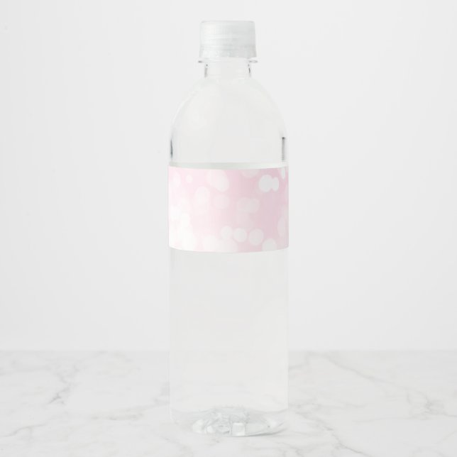 Étiquettes de bouteilles d'eau Rose Pâle Bokeh (Devant)