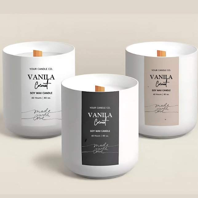 Étiquettes de branding de bougie verticales (Créateur téléchargé)