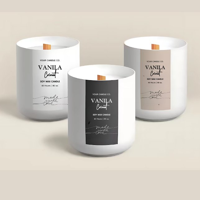 Étiquettes de branding de bougie verticales (Créateur téléchargé)