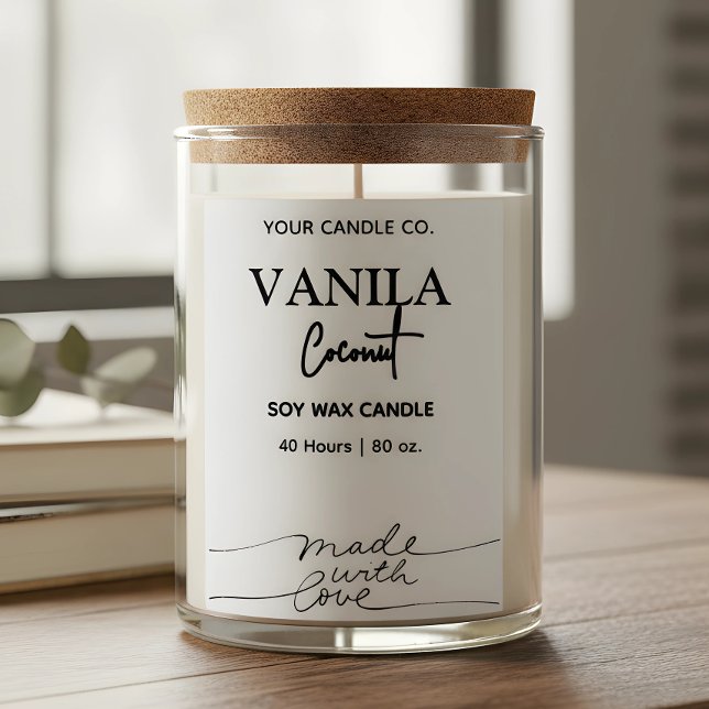 Étiquettes de branding de bougies verticales simpl (Créateur téléchargé)