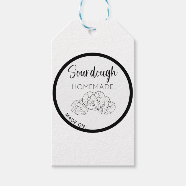 Étiquettes de bretzel de pâte feuilletée, pain de  (Devant)