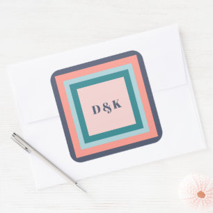 Étiquettes de cadeau à monogramme, initiales, pale