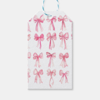 étiquettes de cadeau à ruban coquette rose