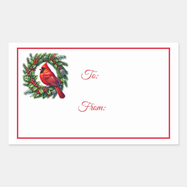 Étiquettes de cadeau autocollantes de Noël (Devant)