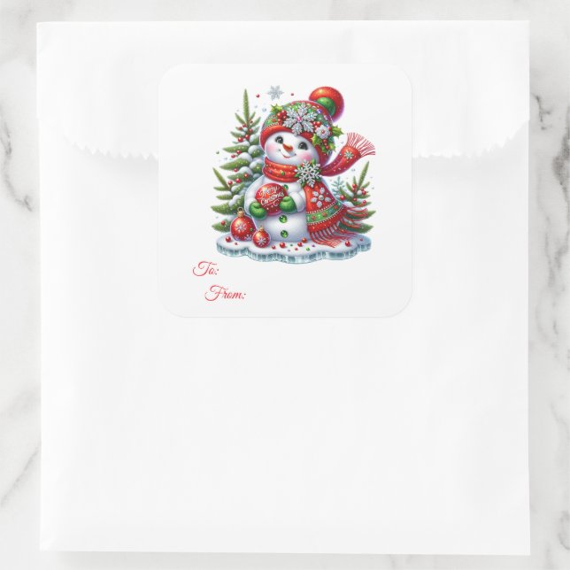 Étiquettes de cadeau autocollantes de Noël (Sac)
