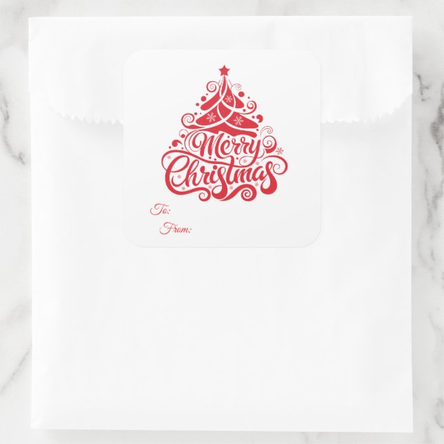 Étiquettes de cadeau autocollantes de Noël (Sac)