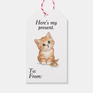 Étiquettes de cadeau avec un chaton tabby adorable