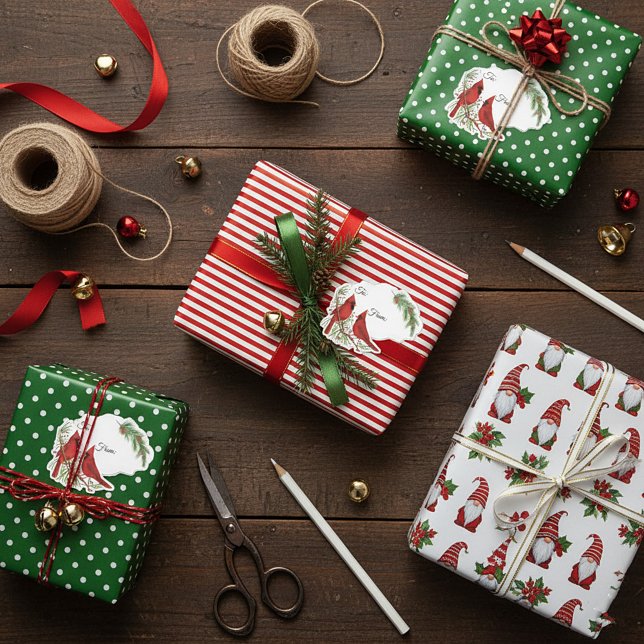 Étiquettes de cadeau cardinaux (Créateur téléchargé)