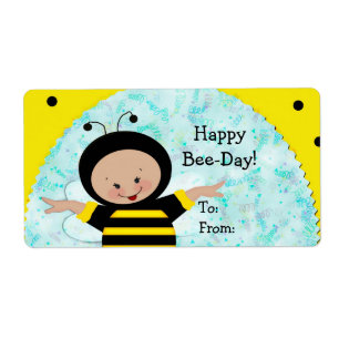 Étiquettes de cadeau d'abeille d'anniversaire