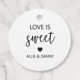 Étiquettes de cadeau d'amour doux, mariage noir ou