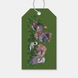 Étiquettes de cadeau d'animaux de région boisée
