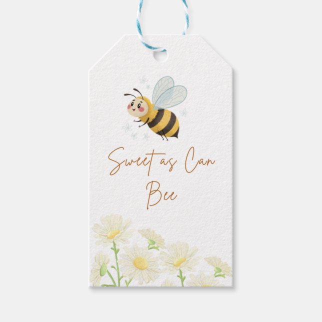 Étiquettes de cadeau d'anniversaire d'abeille (Devant)